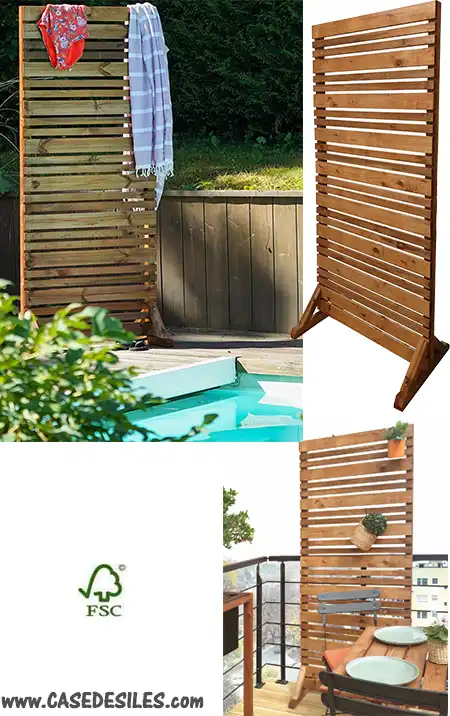 Panneau brise vue bois de jardin piscine balcon design Lignz 2362