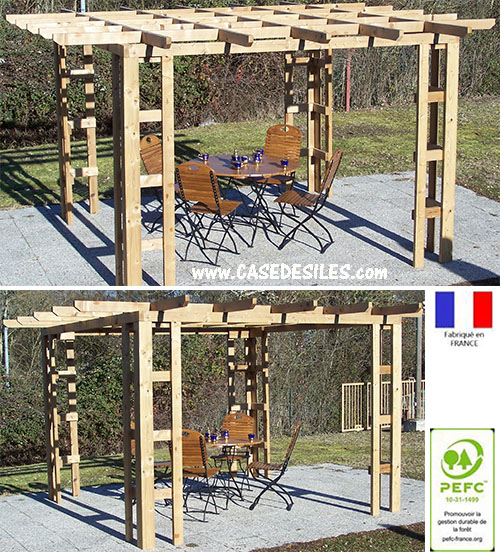 Pergola bois thermo chauffé 4x4m Thor Luxe 4040