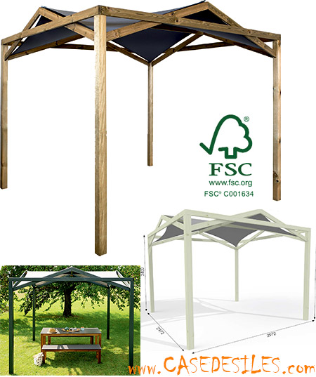 Pergola bois toile extensible Eclipse 821 Pergola bois toile extensible Eclipse 821