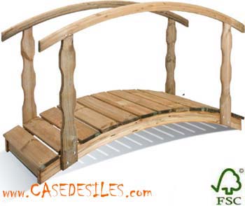 Pont de jardin - pont de bassin - passerelle en bois avec