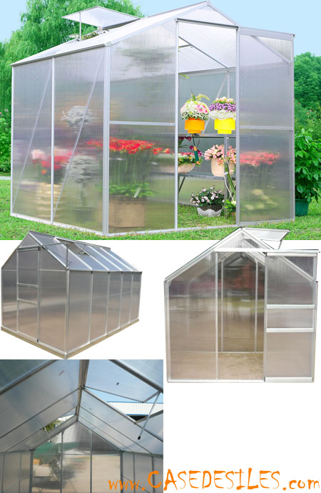 Serre de jardin aluminium et polycarbonate SR1912