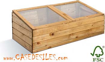 Serre jardin bois double 0100102