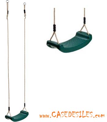 Siège de portique plastique vert et corde 0811305 Pas Cher Siège de portique plastique vert et corde 0811305 Pas Cher