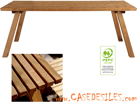 Table de jardin rectangulaire bois 200cm Karel 822