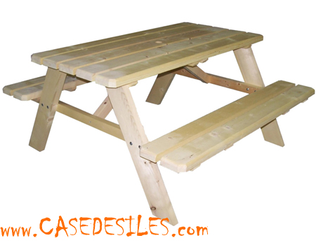 Table pique nique bois massif de jardin SJ-TFS