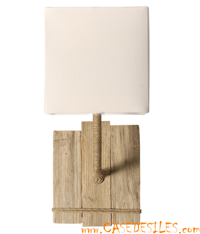 Lampe applique bois barrière de dune cordage LA36D