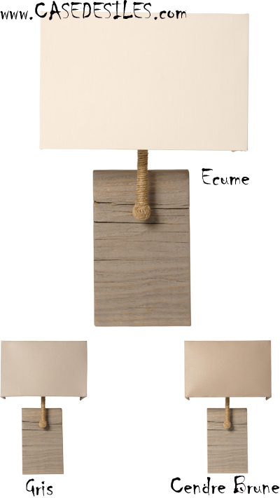 Lampe applique bois vieilli cordage