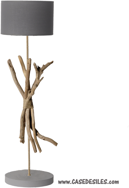 Lampe en bois flotté