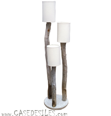 Lampe en bois flotté