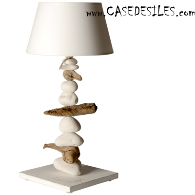 Lampe Galet bois flotte