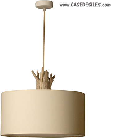 Lampe suspendue en bois flotté naturel style marin et naturel