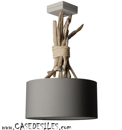 Lampe suspension bois flotté