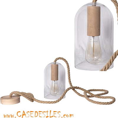 Lampe suspension bois flotté