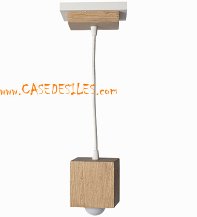 Lampe suspension bois de chêne massif Skif