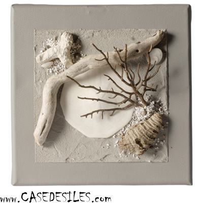 Tableau relief arrivage du jour 20cm2 cendre en promotion