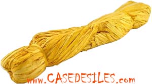 Floche de raphia fibre végétale jaune 250g