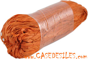 Fibres végétales raphia pelote 50g orange