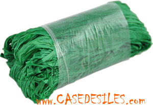 Pelotes fibres végétales de raphia 50g vert