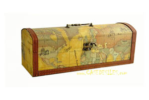 Coffret bois et cuir explorateur Pas Cher Coffret bois et cuir explorateur Pas Cher