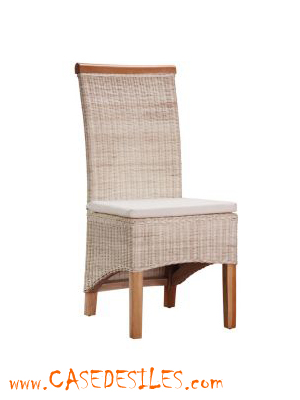 Chaises en rotin naturel et bois acajou 801 en promotion