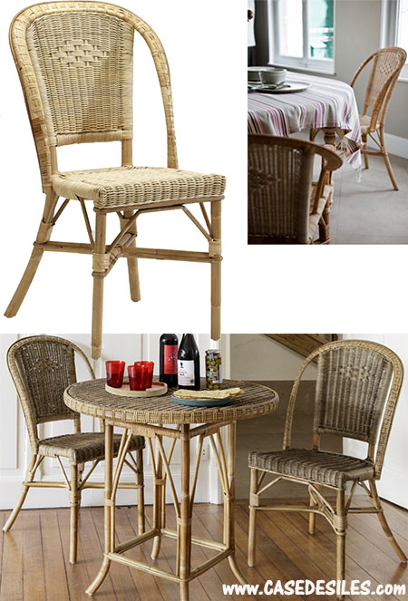 Chaises rotin naturel vintage Albertine Lot 2 890N