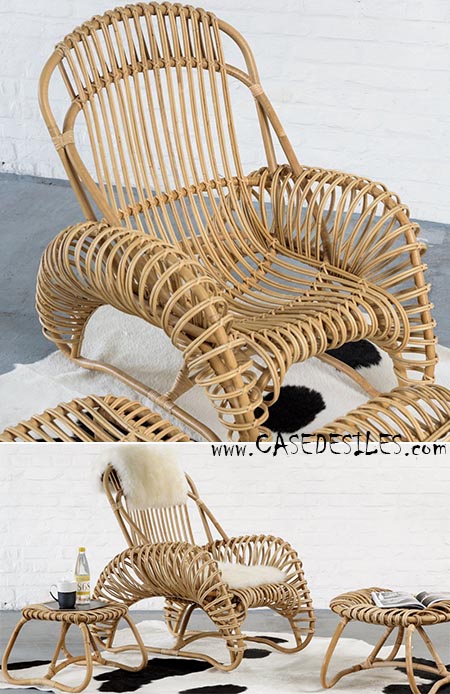 Fauteuil en rotin naturel