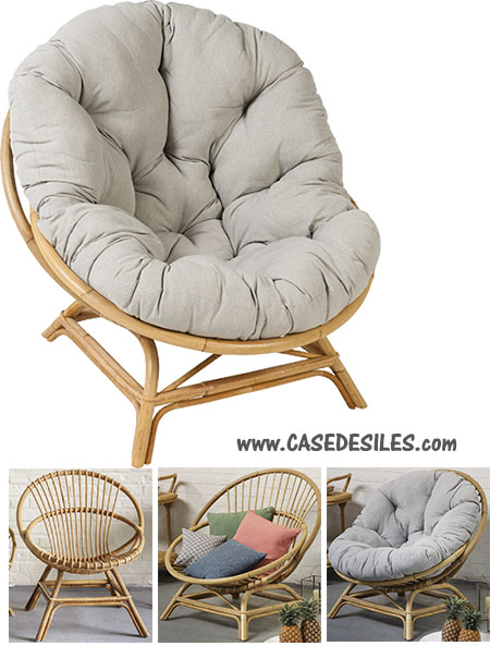 Fauteuil Rotin Naturel Contemporain