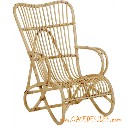 Fauteuil rotin naturel vintage bagatelle CDIV22