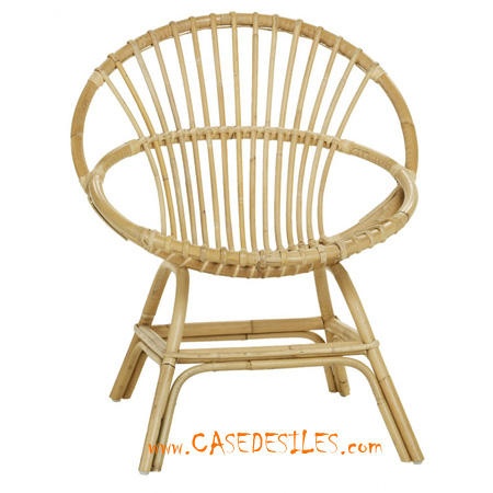 Fauteuil rotin naturel vintage bagatelle CDIV22