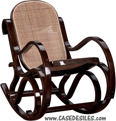 Rocking chair rotin bois vintage pour enfant 305