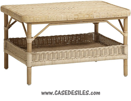 Table basse en Rotin Naturel Contemporain