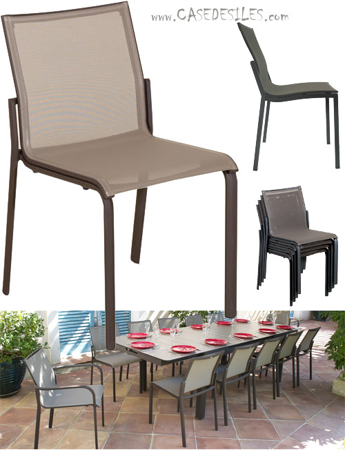 Chaise de jardin alu empilable design 961 Chaise de jardin alu empilable design 961