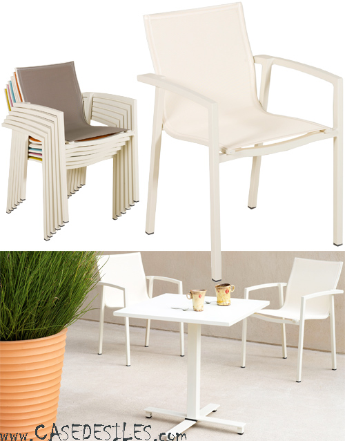 Fauteuil de jardin aluminium empilable design 601