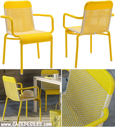 Fauteuils tressés sur alu empilables de jardin 443YW Fauteuils tressés sur alu empilables de jardin 443YW