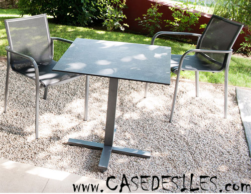 Table de jardin aluminium HPL pliante 1006