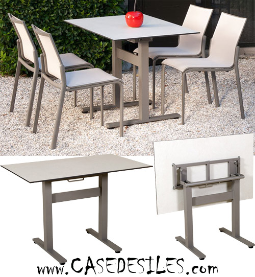 Petite table de jardin aluminium