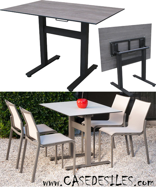 Petite table de jardin alu basculante 511070-986