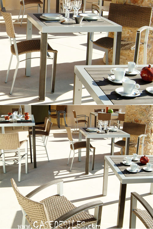 Petite table de jardin en aluminium design 420-430