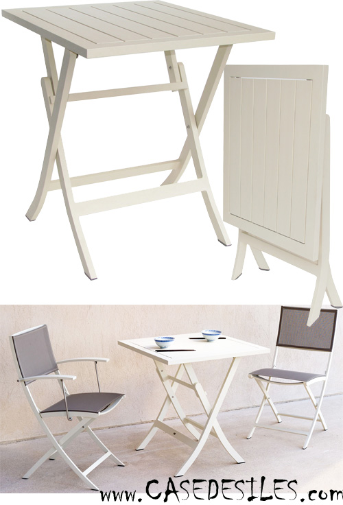 Petite table pliante blanche