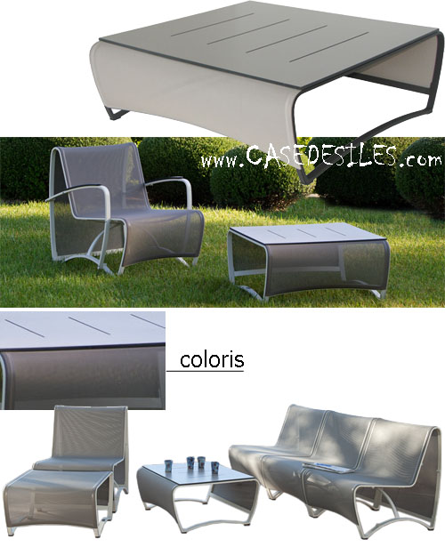 Table basse de jardin en aluminium design HPL 057