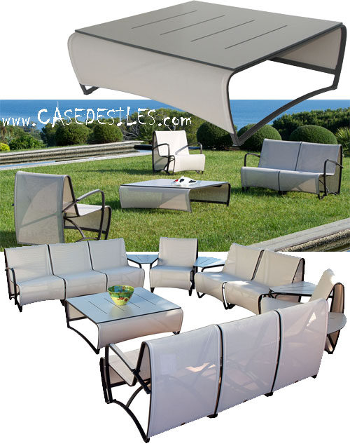Table basse de jardin aluminium design HPL 058