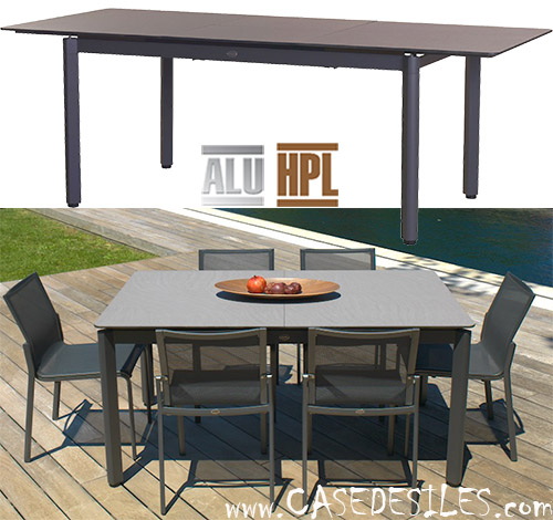 Table de jardin aluminium HPL pliante 1006