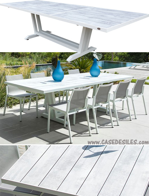 Table de jardin aluminium HPL extensible design TAO3803