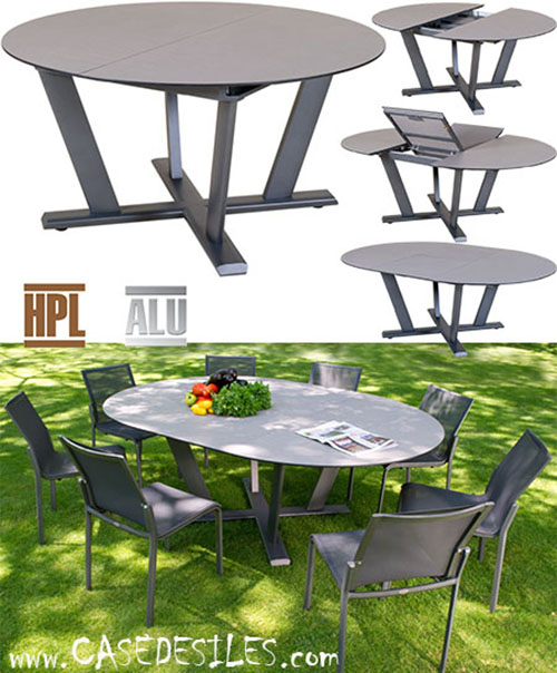 Table de Jardin en Alu Design Extensible Pliante