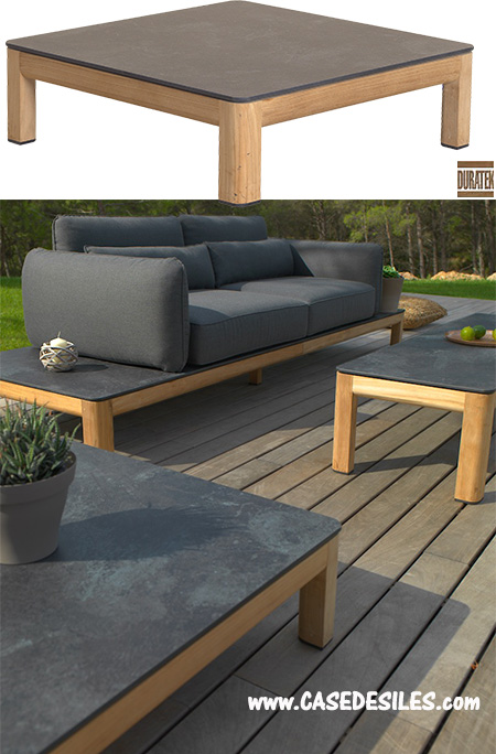 Table basse en teck design de jardin