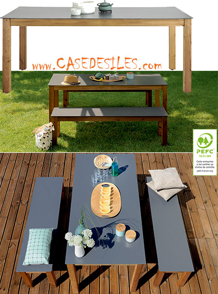 Table de Jardin en Teck Modulable Design