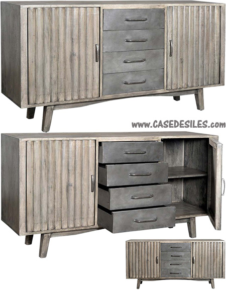 Grand buffet industriel vintage bois métal PH002 Pas Cher Grand buffet industriel vintage bois métal PH002 Pas Cher