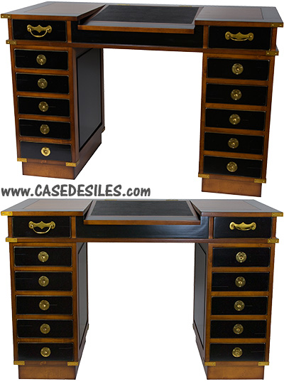 Bureau Marine Bois et Laiton