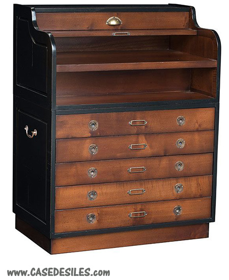 Bureau secrétaire marine en bois MF063X