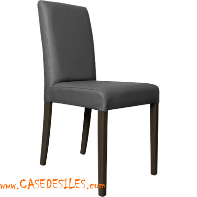 Chaises bois simili cuir grises CDI1123GR